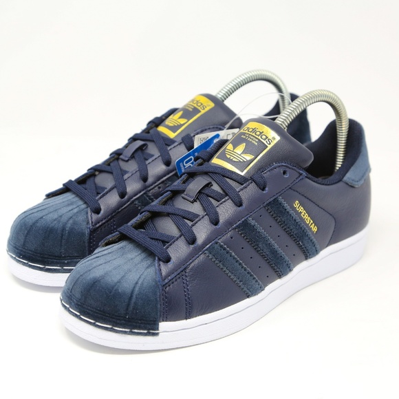 adidas SuperStar Womens Navy Blue White Shell Toe - Picture 3 of 8